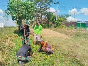 Kegiatan Bersama Satgas TMMD dan Masyarakat Parangjoro untuk Tanam Pohon