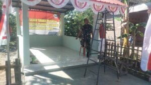 TMMD Bangun Pos Siskamling di Parangjoro, Didesain untuk Ronda Malam