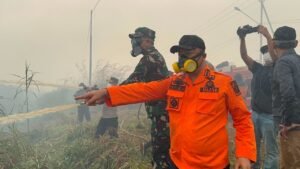 Langsung ke Lapangan, Dandim Ketapang dan Forkopimda Padamkan Karhutla di Desa Sungai Pelang