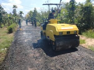 Pengerjaan Jalan Tamban Bangun Mencapai 75%, Kapten Hannah Tekankan Standar Pemadatan